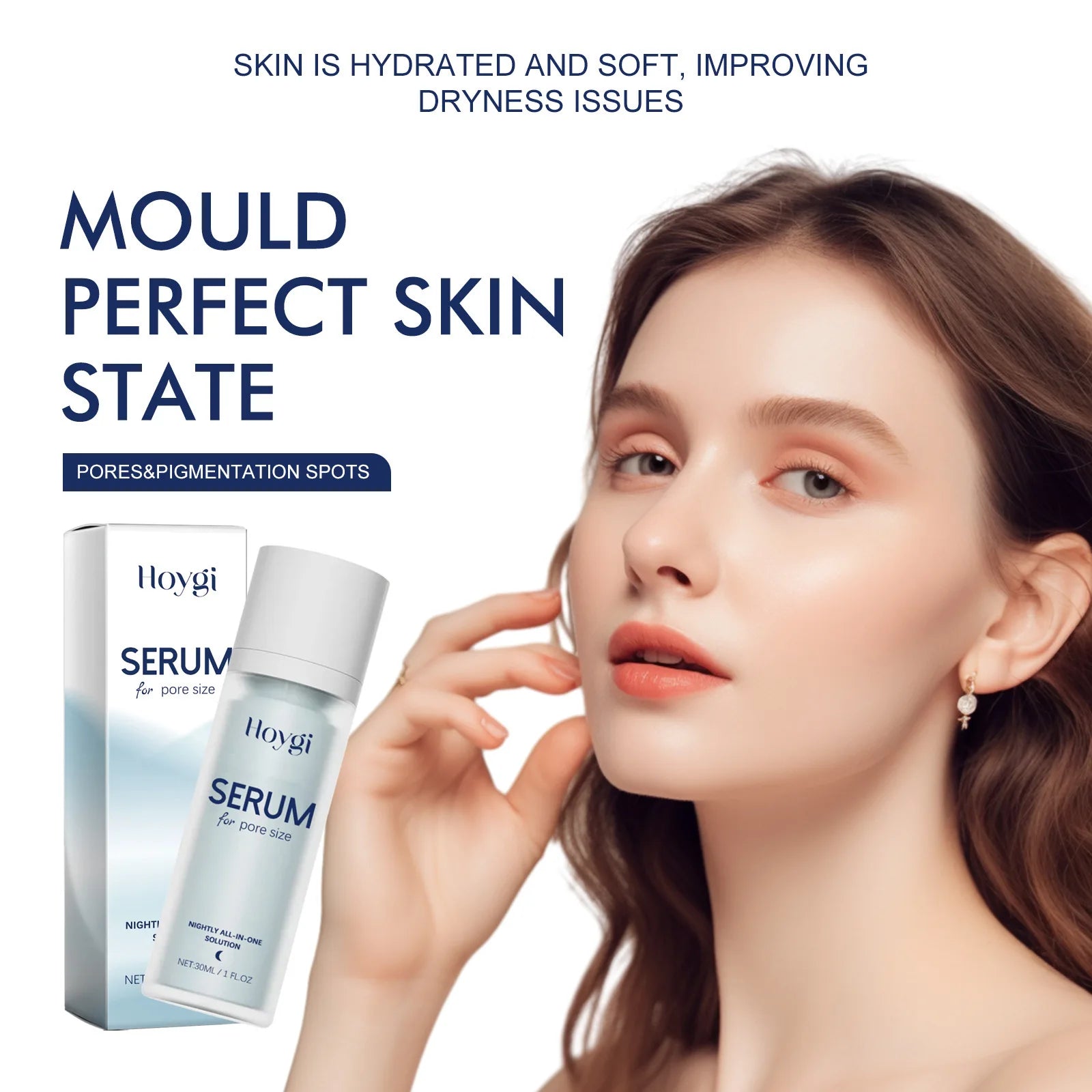 Lactobionic Acid Pore Shrinking Serum Tightening Repair Large Pores Oil Control Exfoliating Hyaluronic Acid Moisturizing Essence