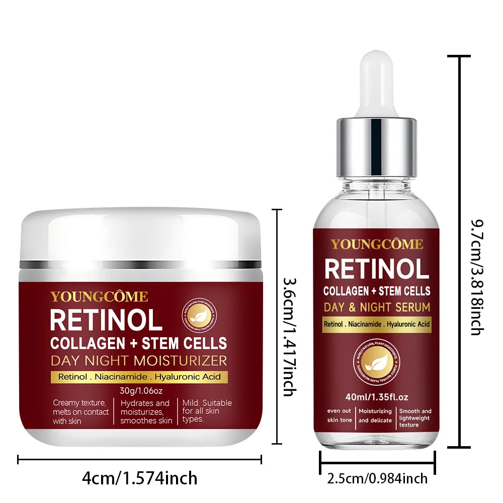 Retinol Face Cream+Facial Serum Set