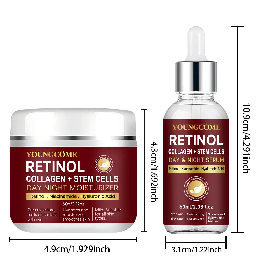 Retinol Face Cream+Facial Serum Set