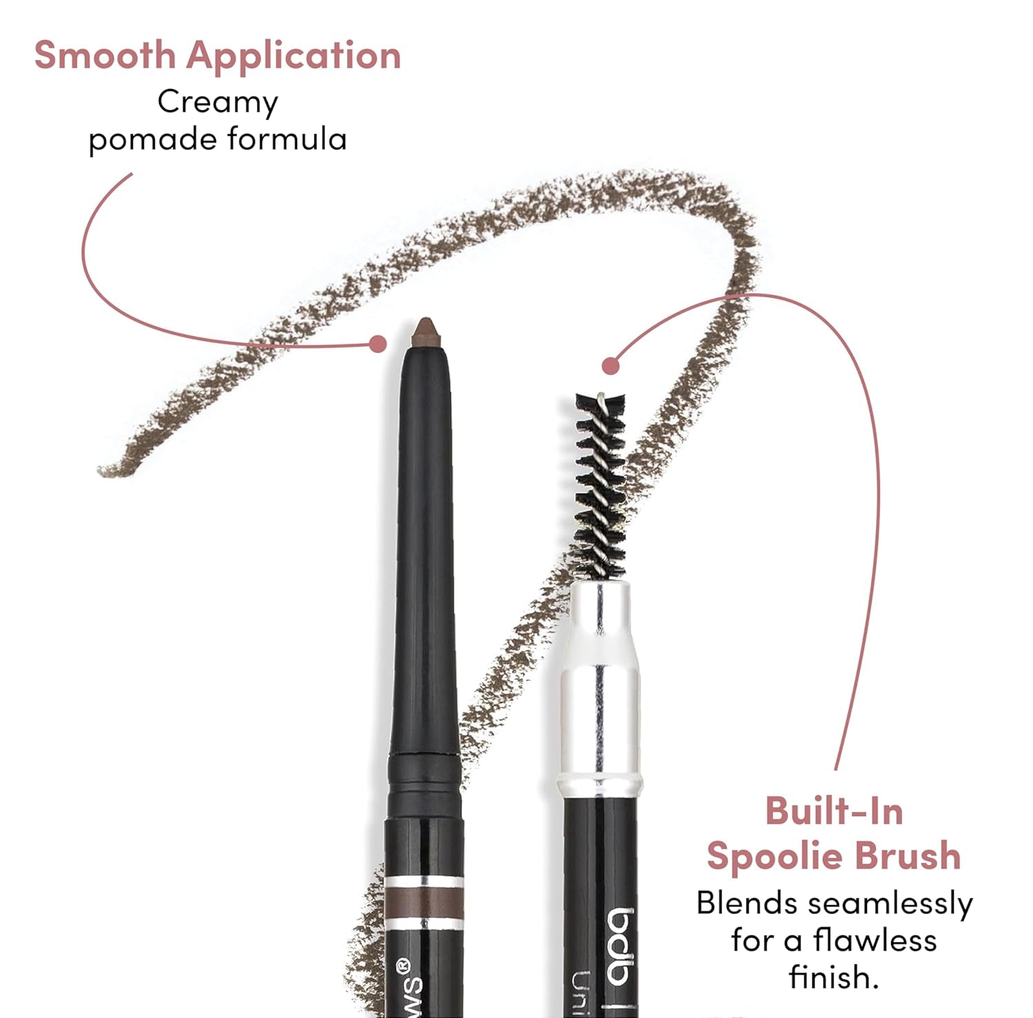 Universal Eyebrow Pencil – Dual-Ended Design with Precision Tip & Spoolie, Matte Finish, Waterproof, Easy to Use, Vegan & Cruelty-Free for Perfectly Defined Brows